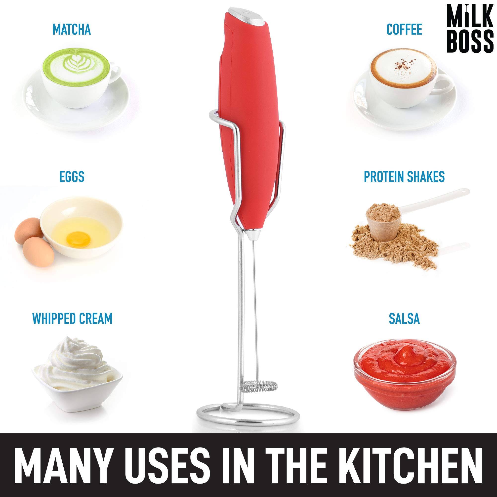 MATCHA  
MILK COFFEE BOSS  
EGGS  
PROTEIN SHAKES  
WHIPPED CREAM  
SALSA  
MANY USES IN THE KITCHEN