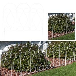 Sunnydaze - 5-Piece Traditional Iron Garden Border Fencing - 10 ft - White