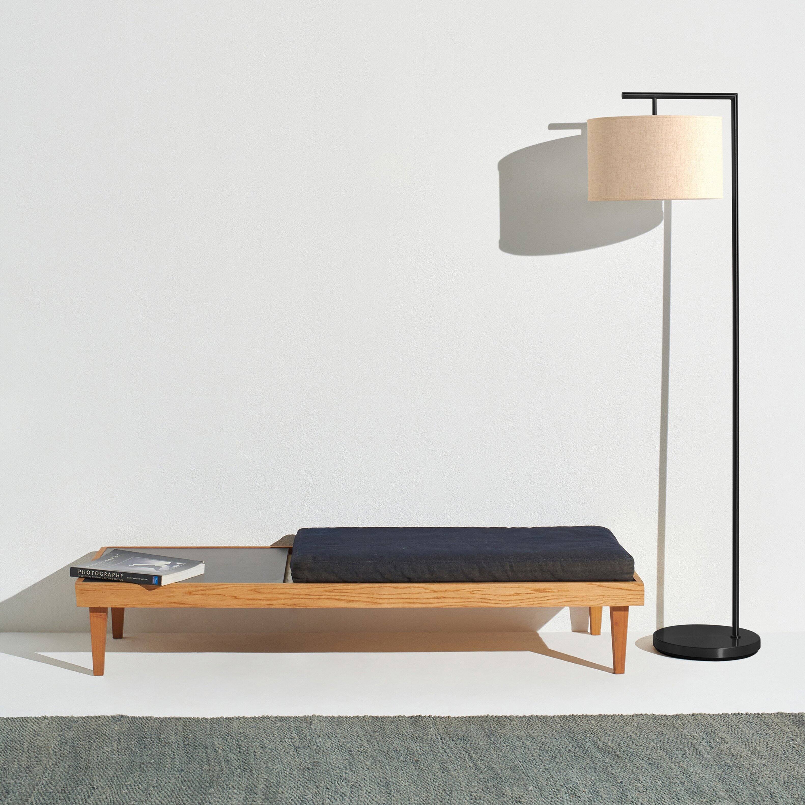 Alt View 8. Brightech - Montage Modern LED Midcentury Modern Arc Super Bright Floor Lamp with Beige Fabric Drum Shade - Classic Matte Black.