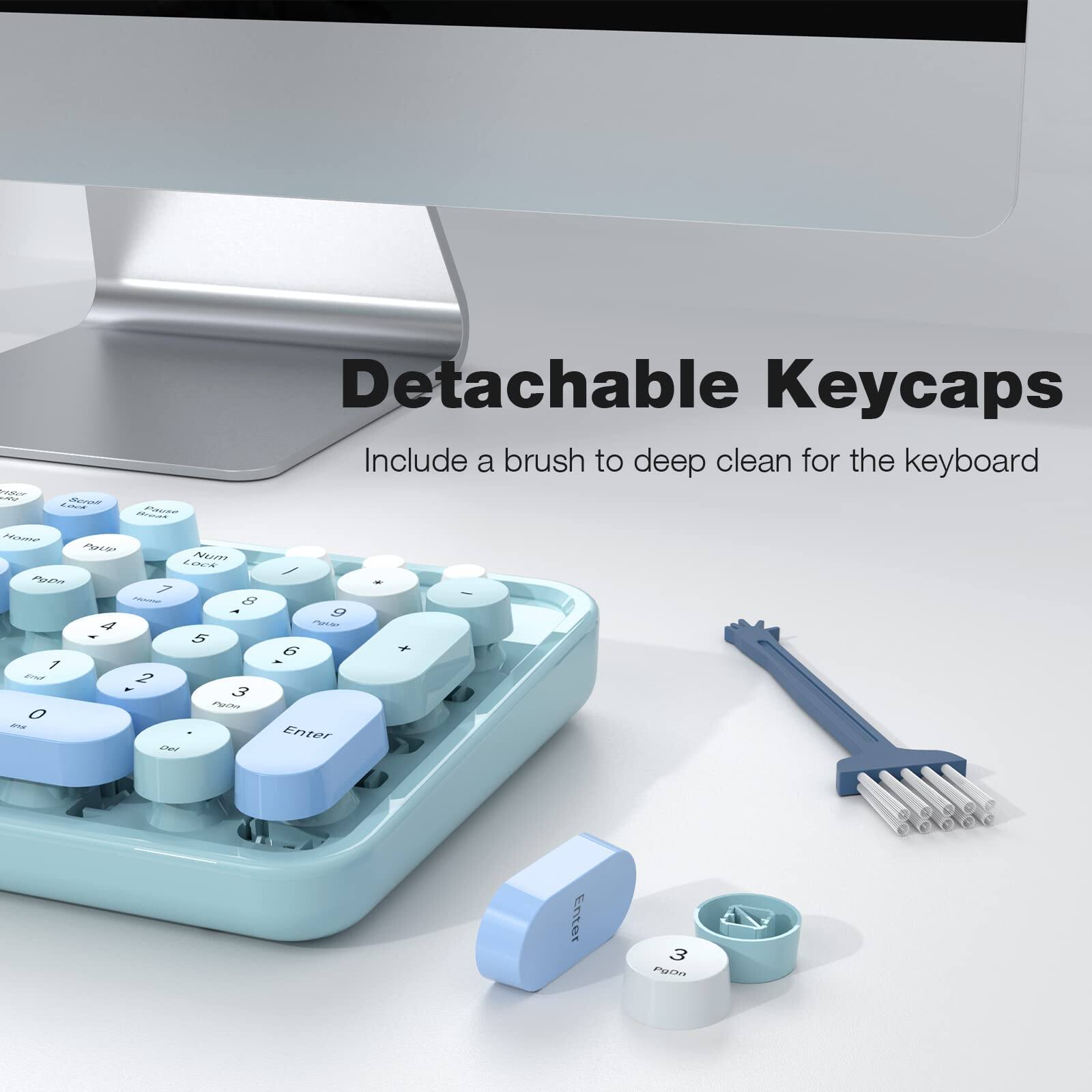 Detachable Keycaps  
Include a brush to deep clean for the keyboard