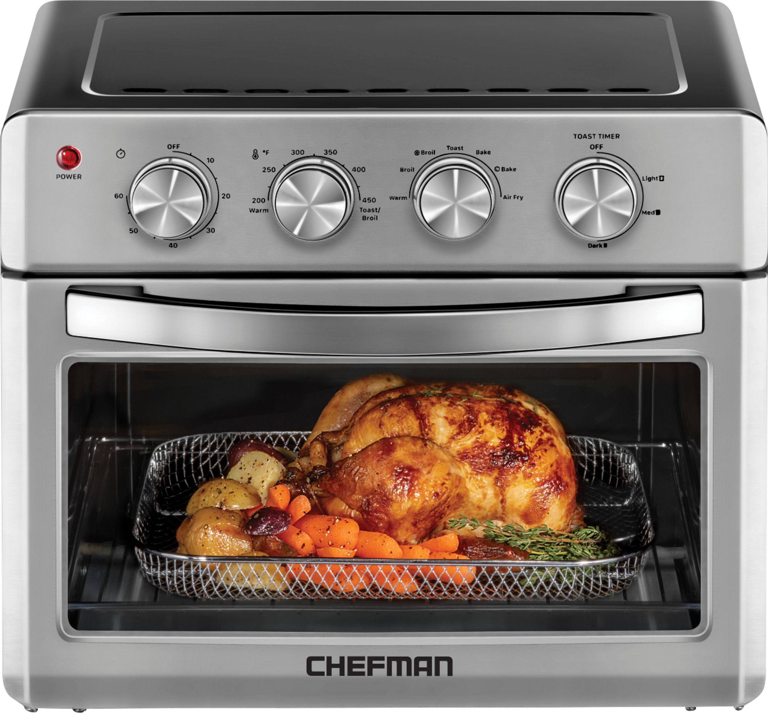 Chefman 25L Analog Air Fryer Toaster Oven 6 Slice Convection Auto Shut-Off 965 