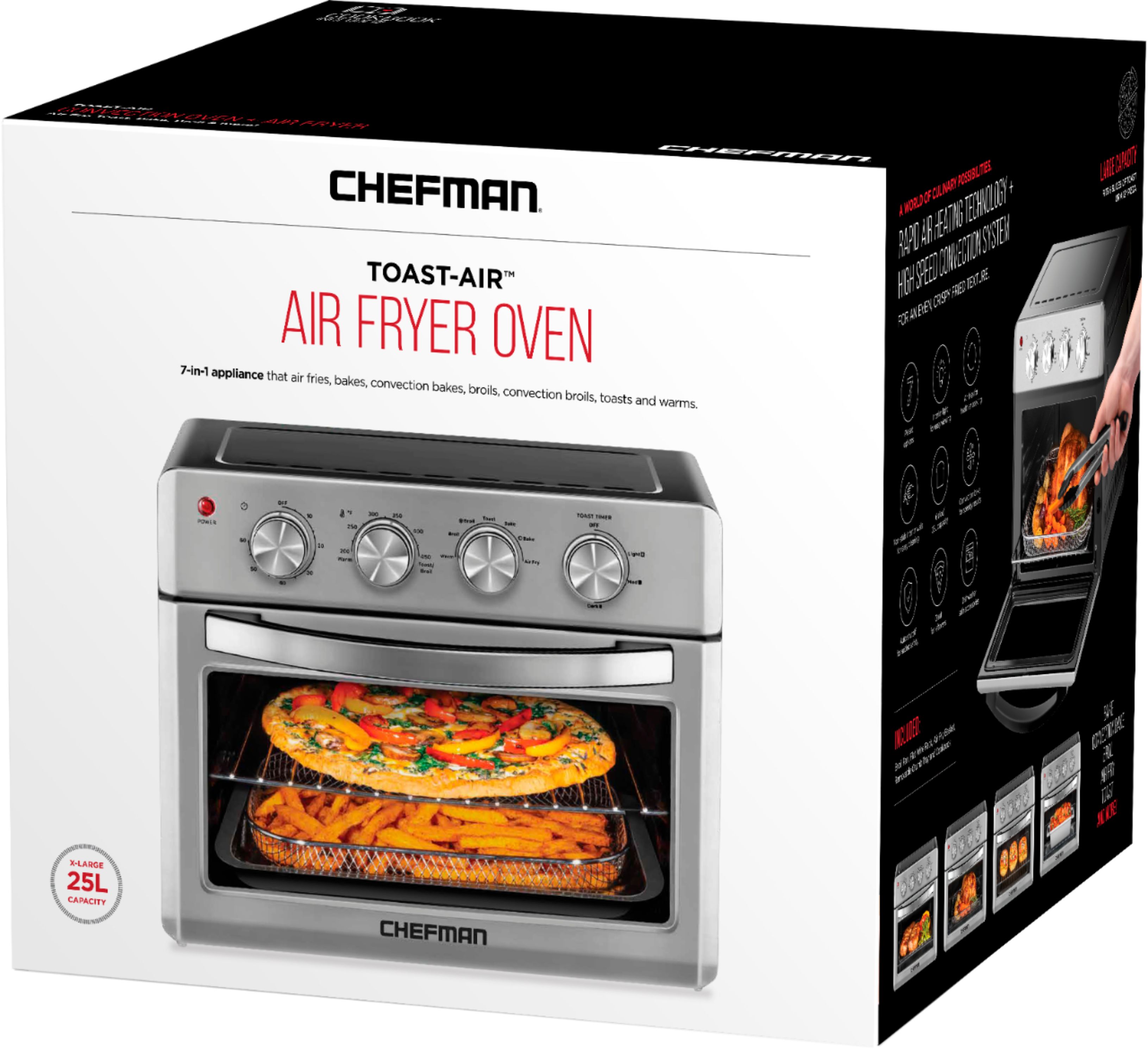 Best Buy: Chefman Toast-Air 20L Dual Function Air Fryer + Oven w/ 9 Cooking  Presets Stainless Steel RJ50-SS-T