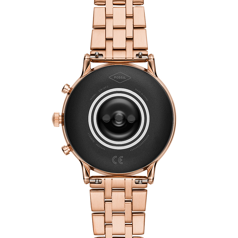 Back View: Fossil - Gen 5 Smartwatch 44mm Stainless Steel - Rose Gold with Rose Gold-Tone Stainless Steel Band