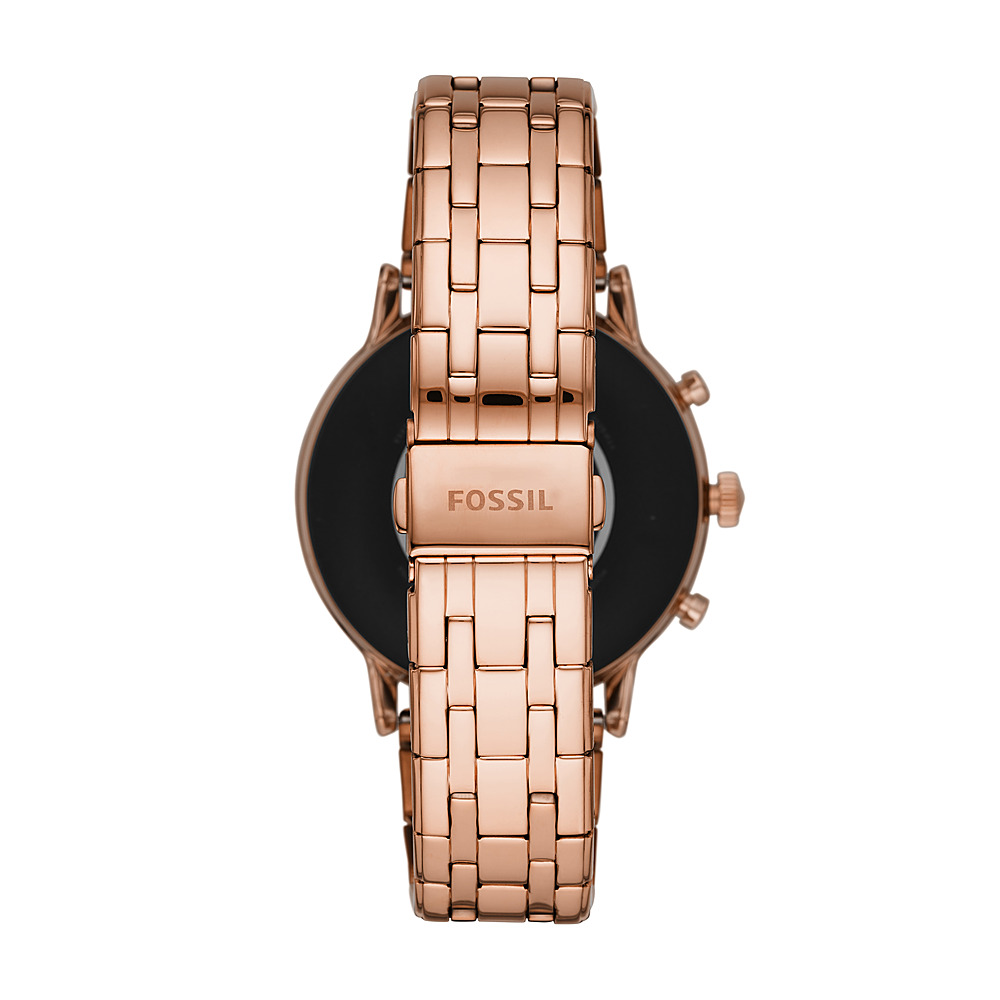 Angle View: Fossil - Gen 5 Smartwatch 44mm Stainless Steel - Rose Gold with Rose Gold-Tone Stainless Steel Band