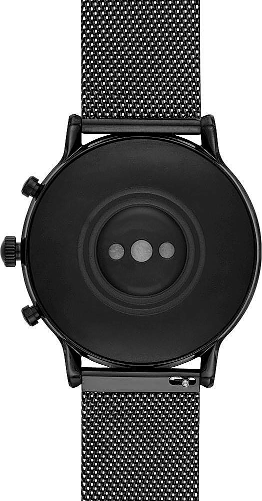 Back View: Fossil - Gen 5 Smartwatch 44mm Stainless Steel - Black with Black Stainless Steel Band