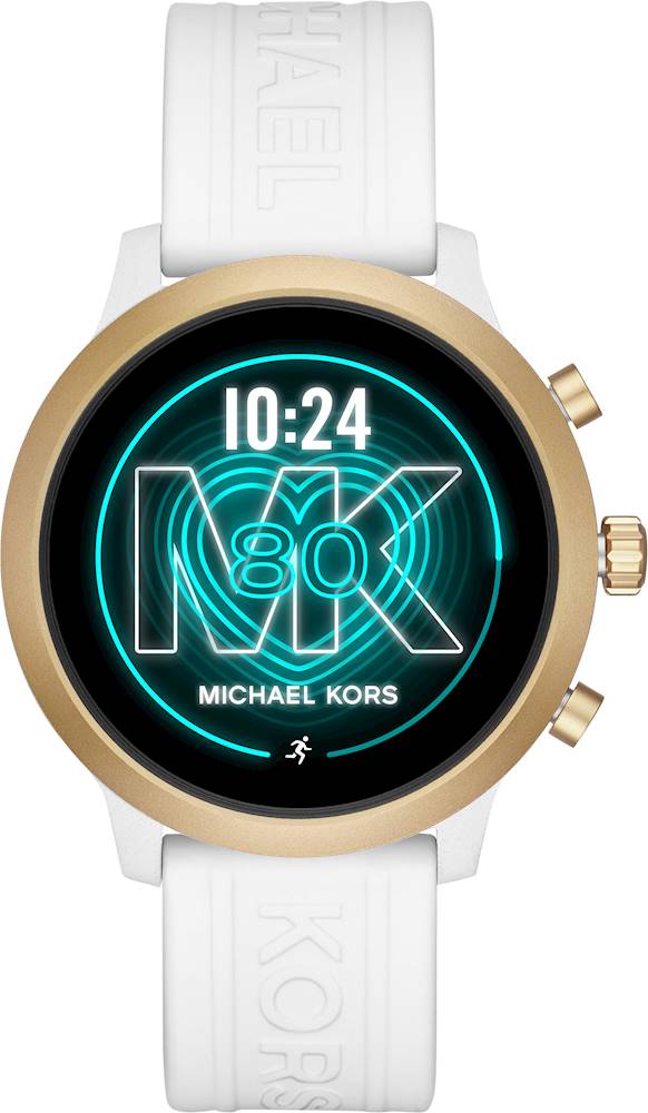 Michael Kors Gen 4 MKGO Smartwatch 43mm Aluminum Gold with White Silicone  Band MKT5071 - Best Buy