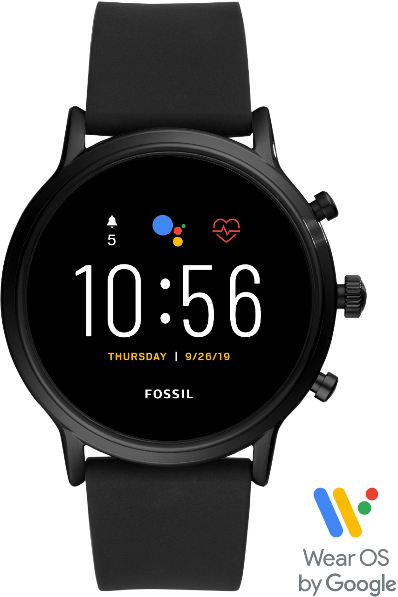 Fossil Gen Smartwatch 44mm Stainless Steel Black with Black Silicone Band FTW4025 Best