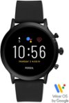 Front Zoom. Fossil - Gen 5 Smartwatch 44mm Stainless Steel - Black with Black Silicone Band.