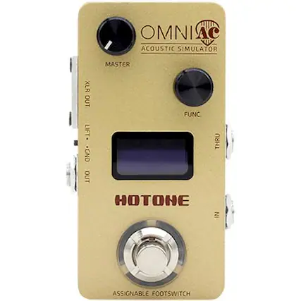 Front. Hotone - Omni AC Acoustic Simulator Pedal - Gold.
