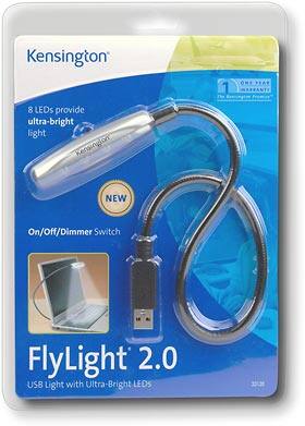 Front Standard. Kensington - FlyLight 2.0 USB Notebook Light.