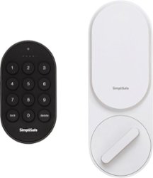 SimpliSafe - Smart Lock Wi-Fi Replacement Deadbolt with App/Keypad/Key fob Access - White - Front_Zoom