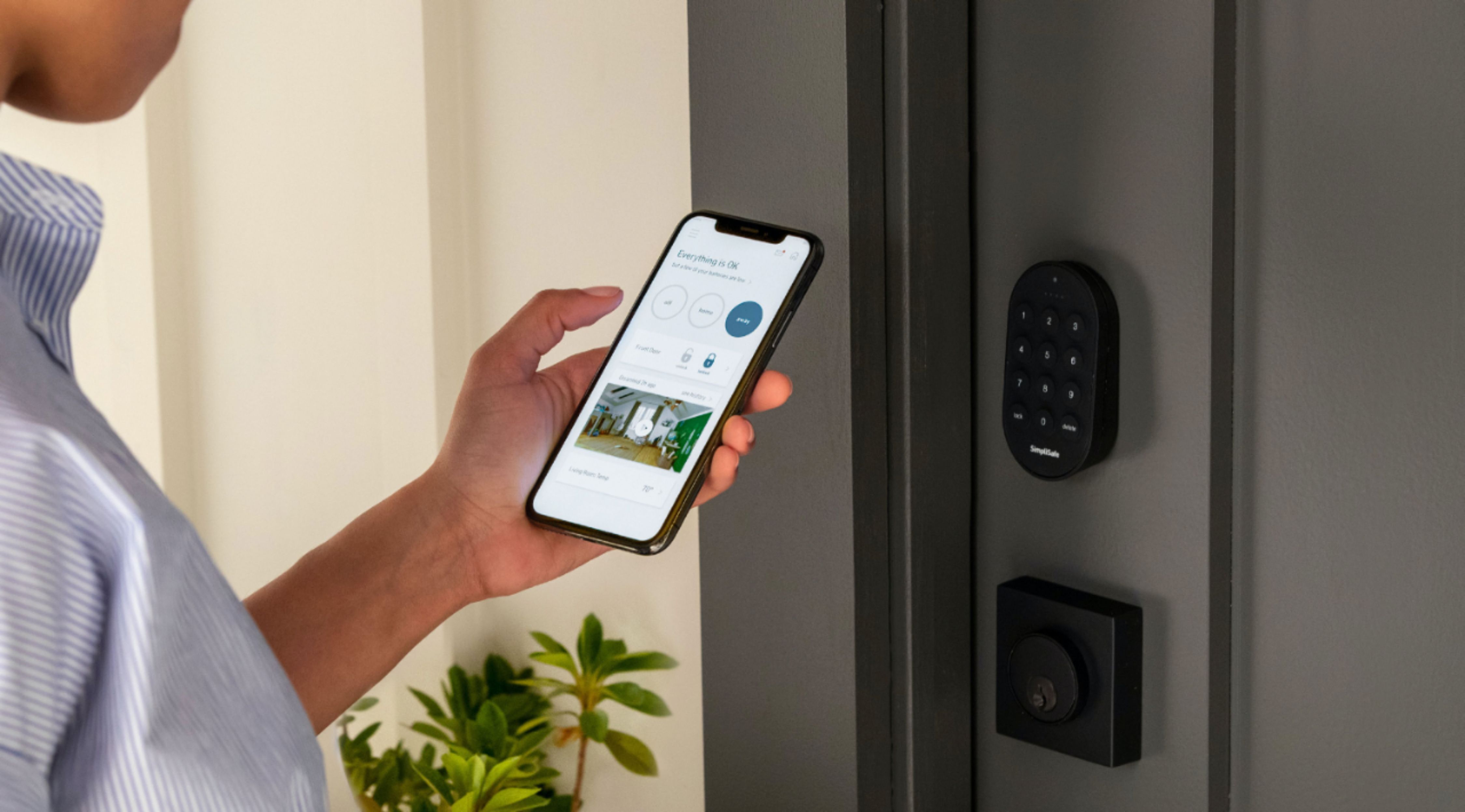 Left View: SimpliSafe - Smart Lock - Compatible with Gen 3 home security system - Black