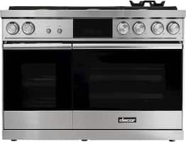 Dacor - Modernist Pro 6.6 Cu. Ft. Freestanding Double Oven Dual Fuel Convection Range with GreenClean and RealSteam - Silver Stainless Steel - Front_Zoom