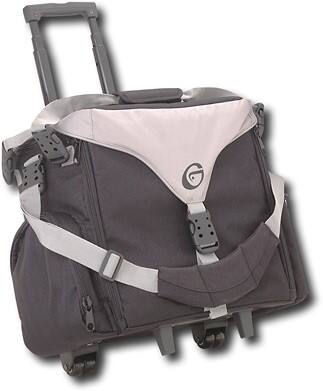 Angle Standard. Gemini - Pro DJ Bag with Built-In Retractable Handle - Black.