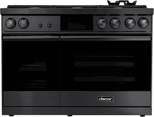 Dacor - Contemporary 6.6 Cu. Ft. Freestanding Double Oven Dual Fuel Four Part Convection Range with RealSteam, NG - Graphite Stainless Steel