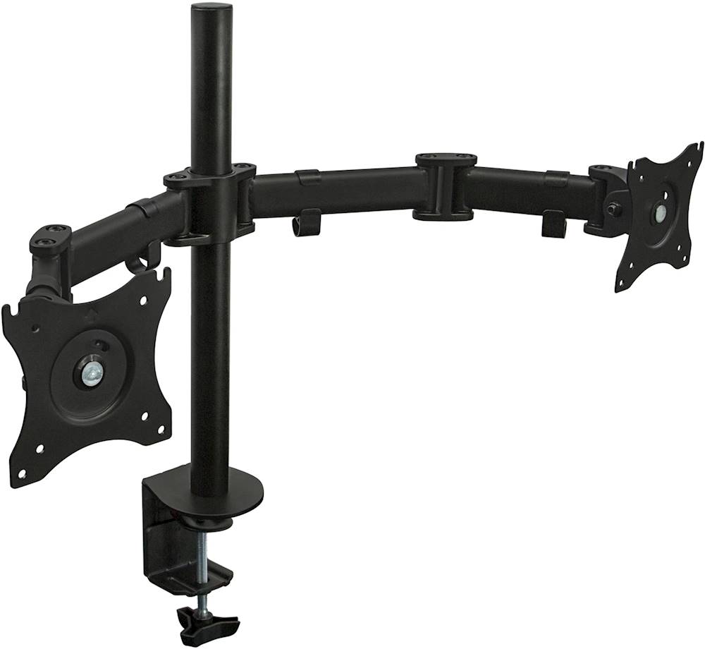 Angle View: Mount-It! - Full Motion Dual Monitor Desk Mount - Black