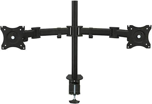 Front. Mount-It! - Full Motion Dual Monitor Desk Mount Up to 27" - Black.