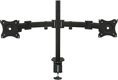 Front. Mount-It! - Full Motion Dual Monitor Desk Mount Up to 27" - Black.