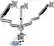 Angle. Mount-It! - Triple Monitor Desk Mount - Silver.
