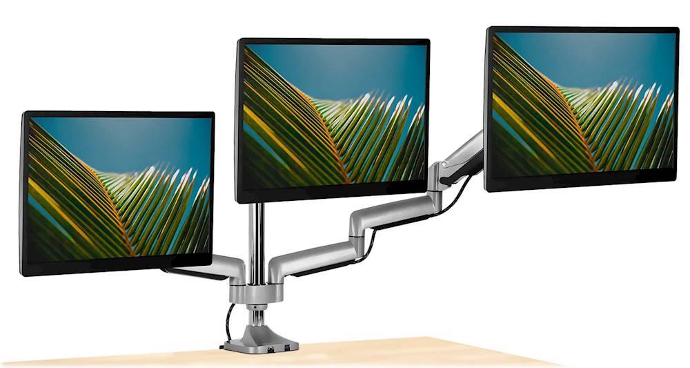 Alt View 18. Mount-It! - Triple Monitor Desk Mount - Silver.
