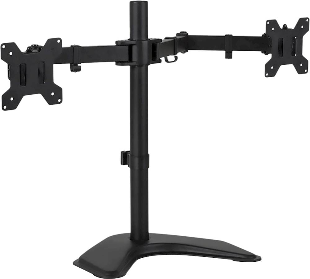 Mount-It! - Dual Monitor Desk Stand up to 32" - Black - Angle_Zoom