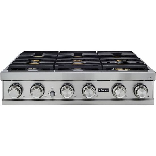 Dacor – Modernist 36″ Built-In Gas Cooktop with 6 Burners – Stainless steel