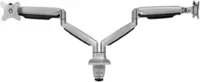 Front. Mount-It! - Dual Monitor Desk Mount With Gas Spring Arms Up to 32" - Silver.