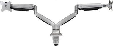 Mount-It! - Full Motion Dual Monitor Desk Mount With Gas Spring Arms - Silver - Front_Zoom