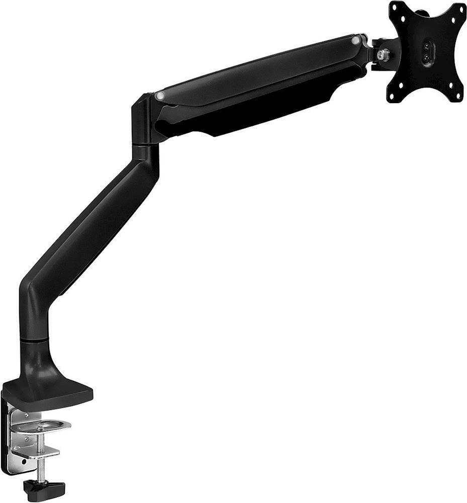 Angle View: Mount-It! - Full Motion Dual Monitor Desk Mount With Gas Spring Arms - Black