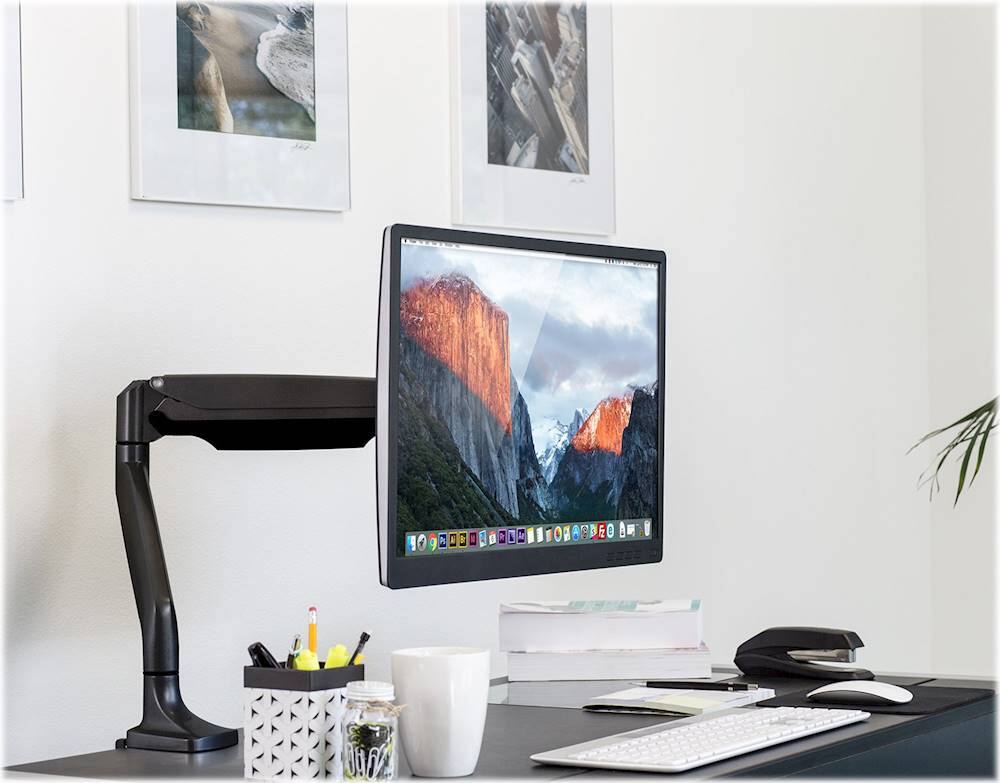 Alt View 16. Mount-It! - Single Monitor Arm Desk Mount - Black.