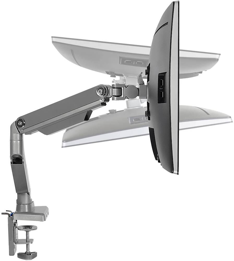 Alt View 13. Mount-It! - Dual Monitor Desk Mount w/USB Ports - Silver.