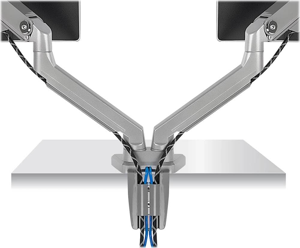 Alt View 14. Mount-It! - Dual Monitor Desk Mount w/USB Ports - Silver.