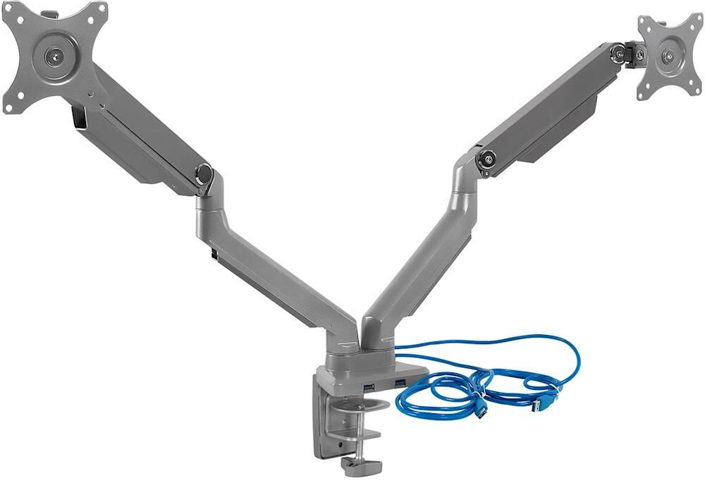 Alt View 15. Mount-It! - Dual Monitor Desk Mount w/USB Ports - Silver.