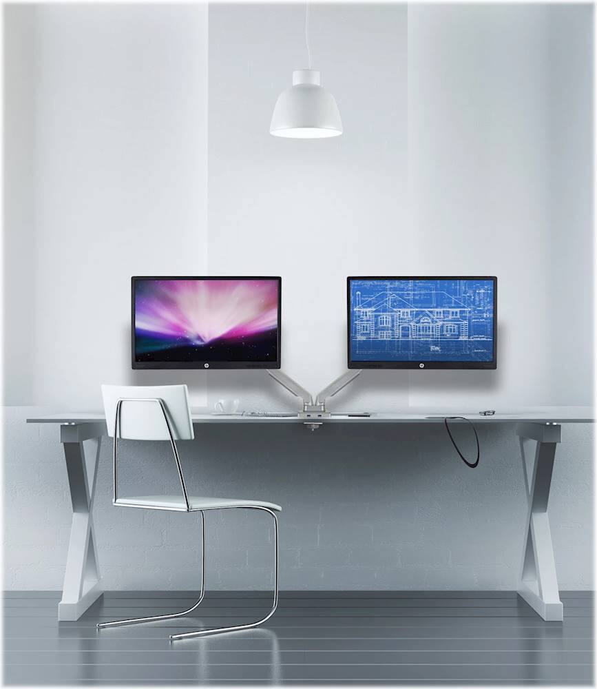 Alt View 19. Mount-It! - Dual Monitor Desk Mount w/USB Ports - Silver.