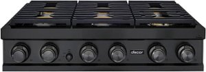 Dacor - Contemporary 36" Built-In Gas Cooktop with 6 Burners with SimmerSear, Natural Gas - Graphite Stainless Steel - Front_Zoom