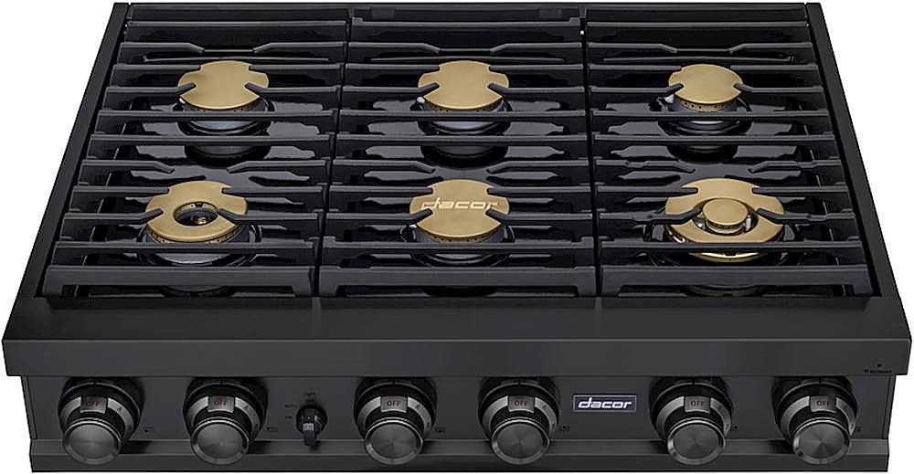 Alt View 11. Dacor - Contemporary 36" Built-In Gas Cooktop with 6 Burners with SimmerSear, Natural Gas - Graphite Stainless Steel.