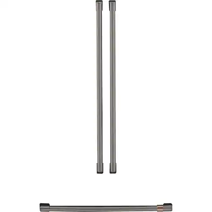 Front. Café - Handle Kit for Most Café Refrigerators - Brushed Black.