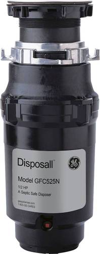 GE - 1/2 HP Continuous Feed Garbage Disposer - Black