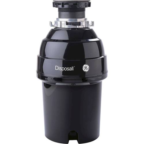 GE - 1 HP Continuous Feed Garbage Disposer - Black