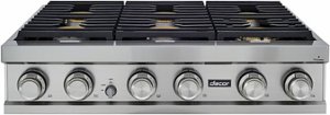 Dacor - Contemporary 36" Built-In Gas Cooktop with 6 Burners with SimmerSear™, Natural Gas - Silver Stainless Steel - Front_Zoom