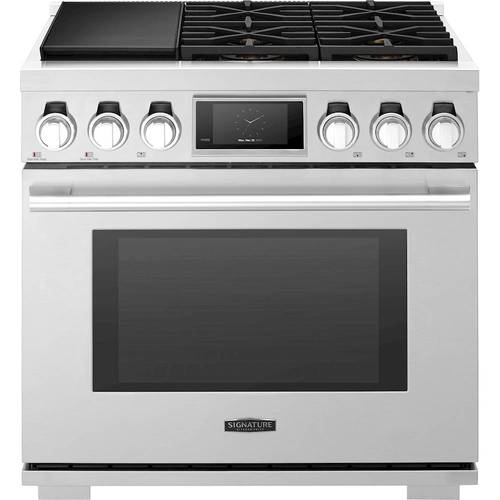 Signature Kitchen Suite - 6.3 Cu. Ft. Freestanding Dual Fuel Convection Range with Self-Cleaning, Steam-Assist Oven, and Sous Vide