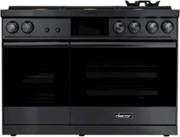 Dacor - Contemporary 6.6 Cu. Ft. Freestanding Double Oven Dual Fuel Four Part Convection Range with RealSteam, LP - Graphite Stainless Steel - Front_Zoom