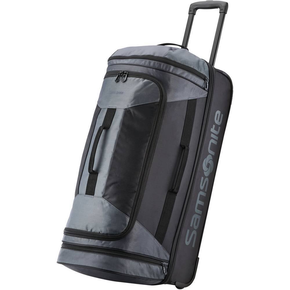 Front. Samsonite - Andante 2 32" Wheeled Duffel Bag - Black/River Rock.