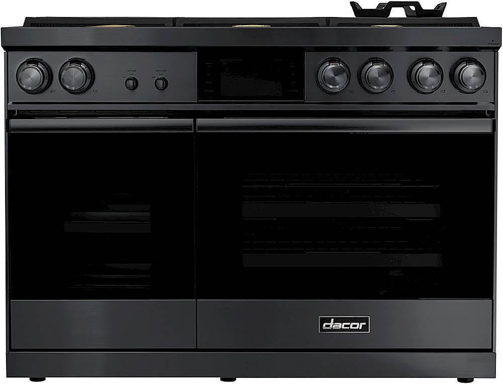 Dacor - Modernist Pro 6.6 Cu. Ft. Freestanding Double Oven Dual Fuel Convection Range with GreenClean and RealSteam - Graphite Stainless Steel - Front_Zoom