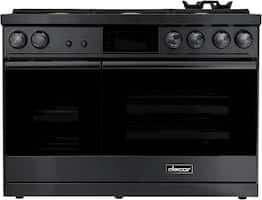 Dacor - Modernist Pro 6.6 Cu. Ft. Freestanding Double Oven Dual Fuel Convection Range with GreenClean and RealSteam - Graphite Stainless Steel - Front_Zoom