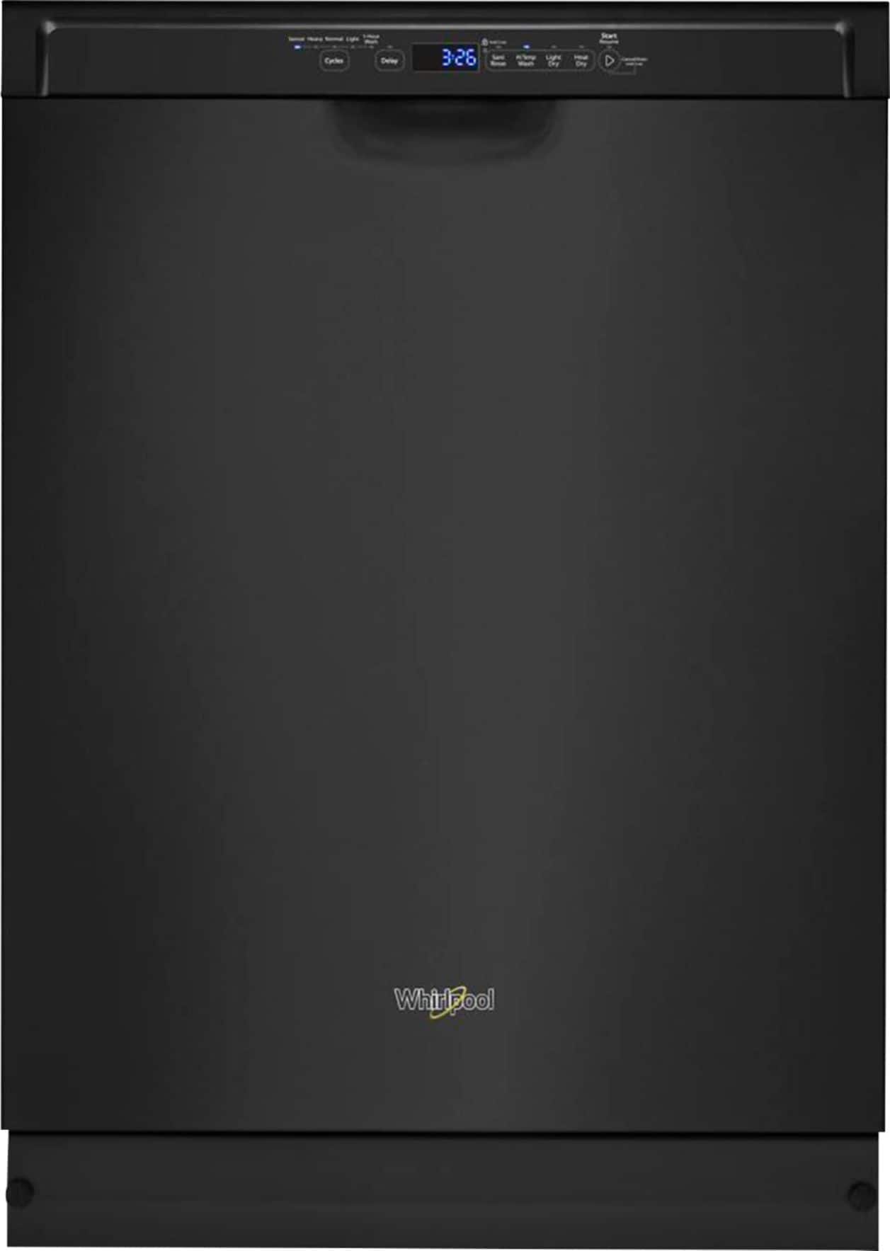 Front. Whirlpool - Front Control Built-In Dishwasher with Stainless Steel Tub, 3rd Rack, 50dBa - Black.