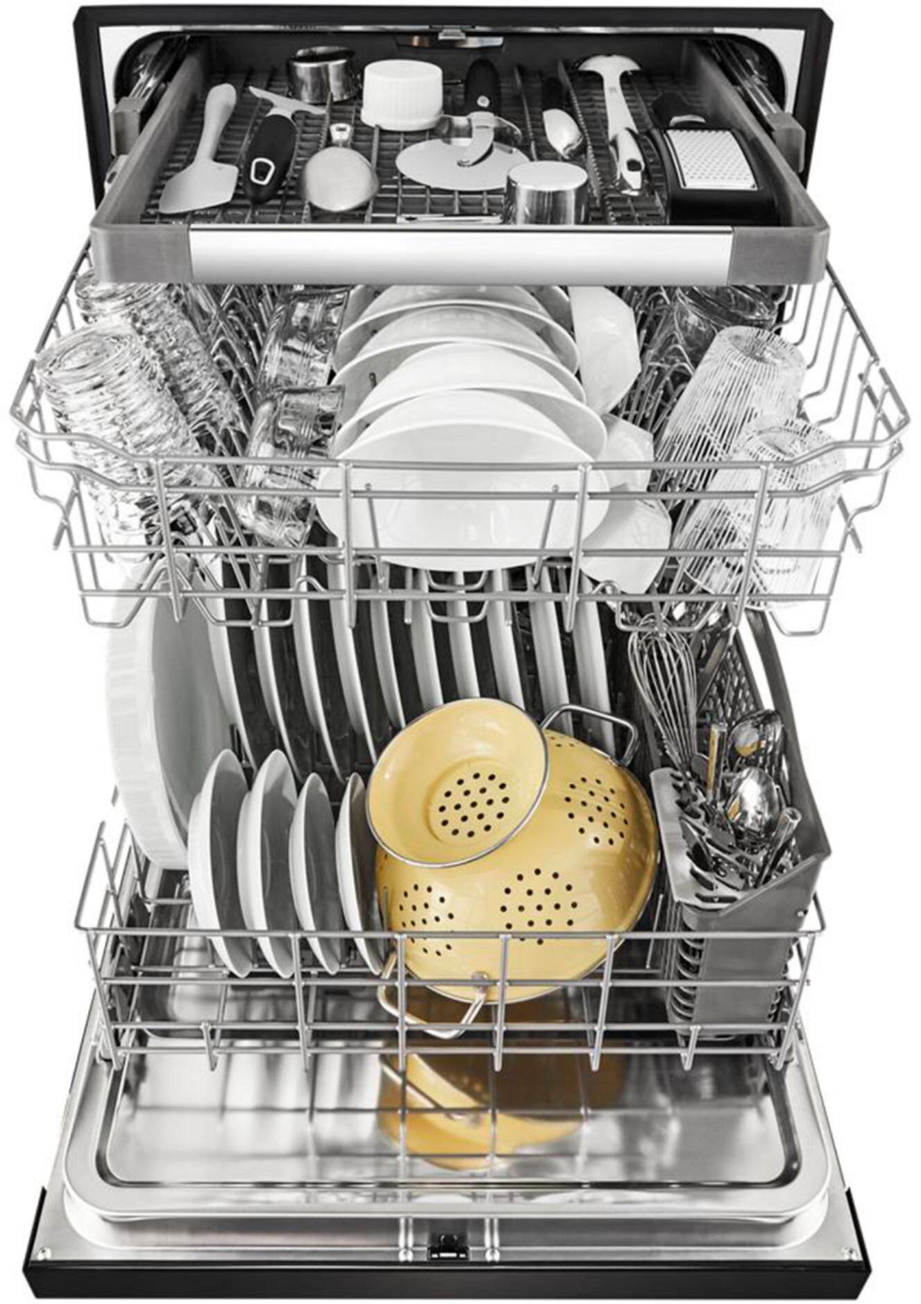 Alt View 12. Whirlpool - Front Control Built-In Dishwasher with Stainless Steel Tub, 3rd Rack, 50dBa - Black.