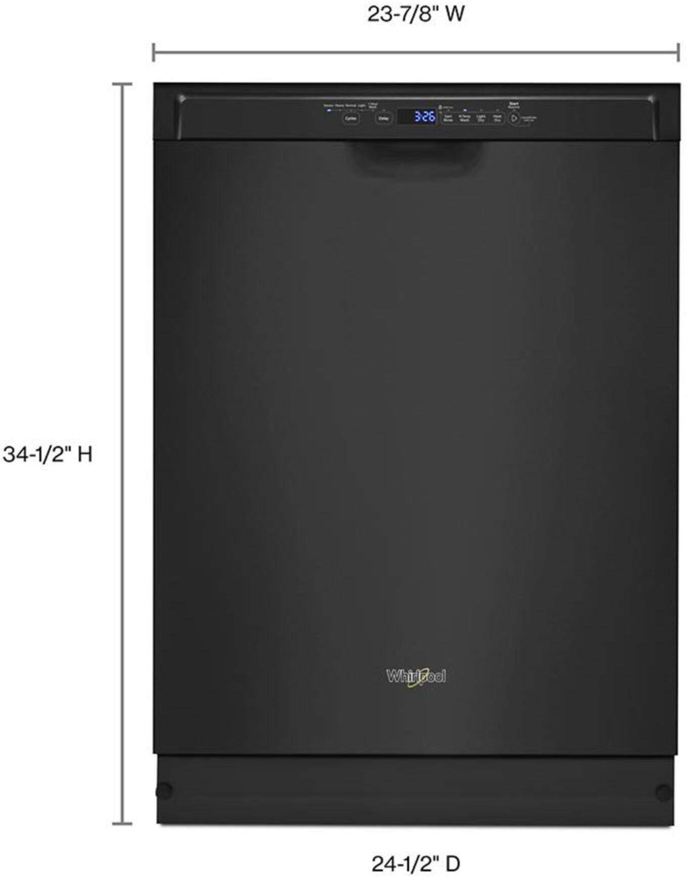 Alt View 15. Whirlpool - Front Control Built-In Dishwasher with Stainless Steel Tub, 3rd Rack, 50dBa - Black.