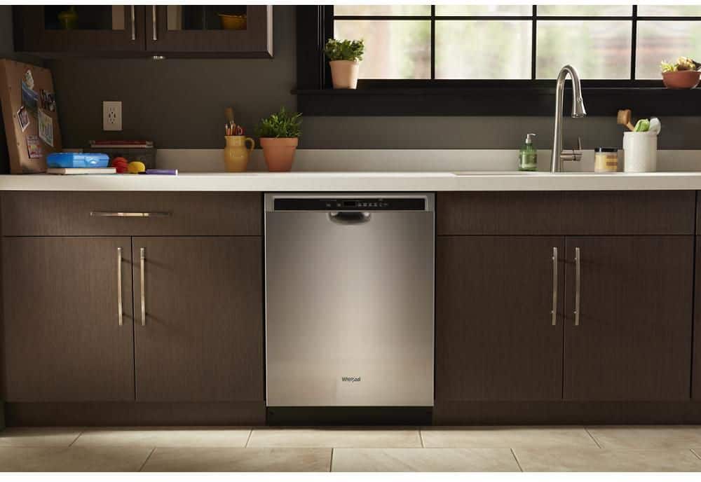 Alt View 14. Whirlpool - Front Control Built-In Dishwasher with Stainless Steel Tub, 3rd Rack, 50 dBA - Monochromatic Stainless Steel.