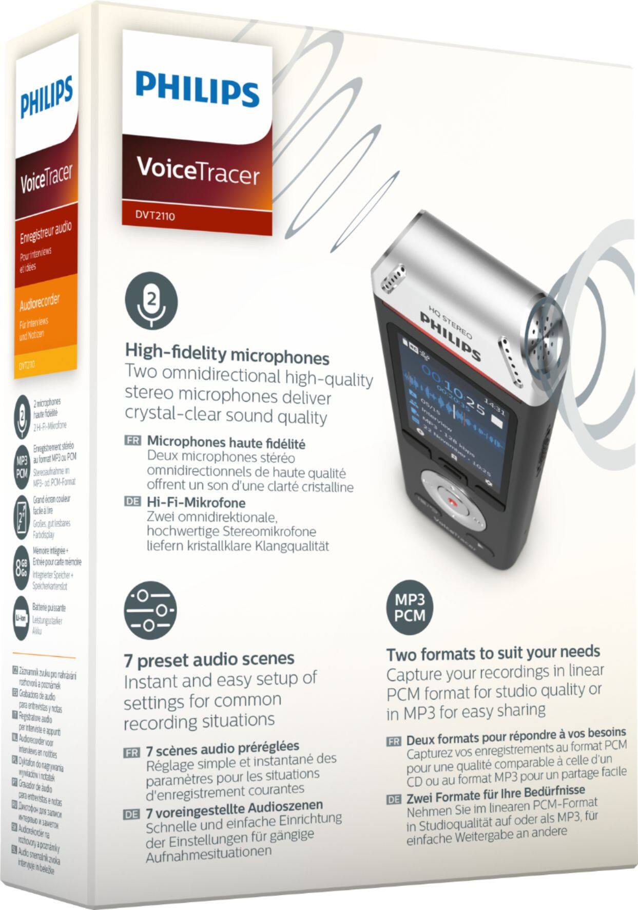 Alt View 17. Philips - VoiceTracer Audio Recorder - Black/Chrome.